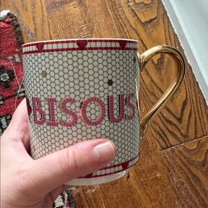 Anthropologie The Bistro tile stonewear mug: Valentine's edition Bisous #2